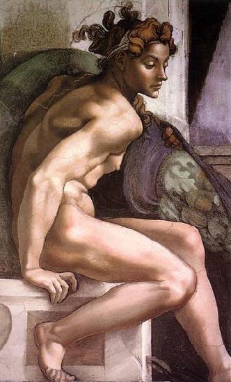 Michelangelo Buonarroti Ignudo Sweden oil painting art